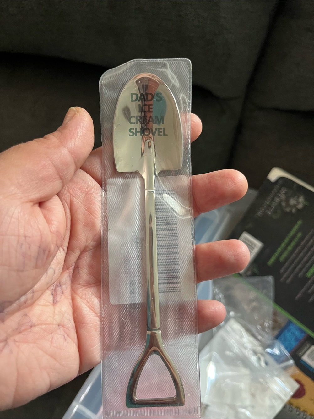 Dad's Ice Cream Shovel Spoon - Silver Novelty Dessert Spoon